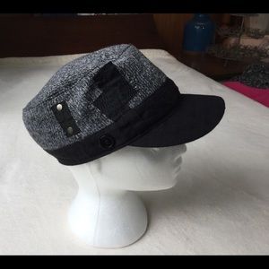 Black and gray Cotton blend knit cap M/L
